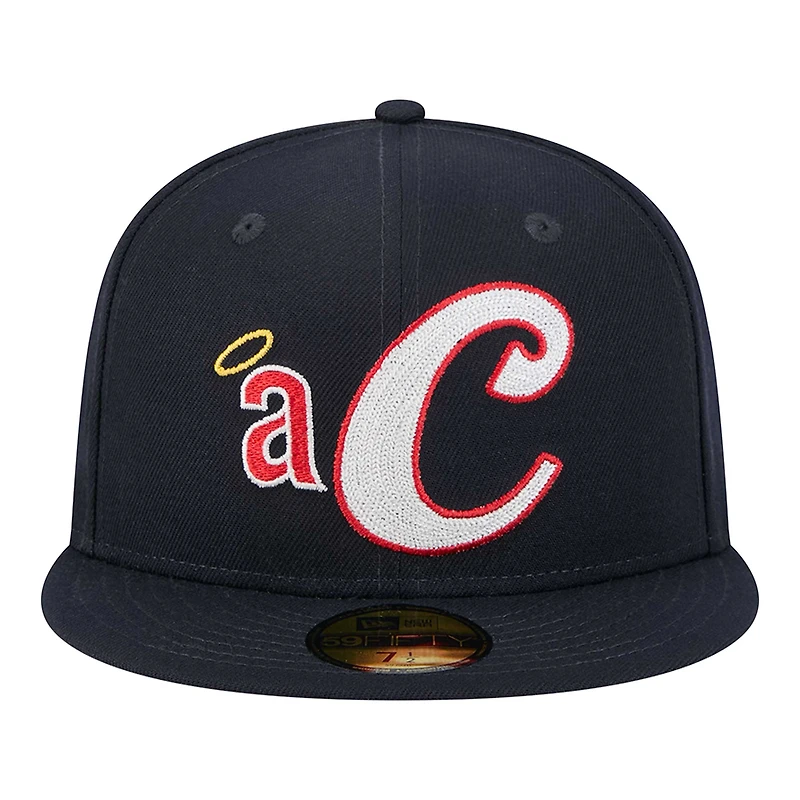 Men's New Era Navy California Angels Cooperstown Collection Duo Logo 2.0 59FIFTY Fitted Hat