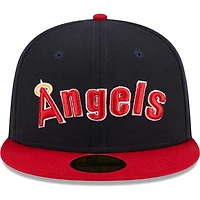 Casquette ajustée New Era California Angels Cooperstown Collection Retro Jersey Script 59FIFTY pour homme