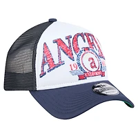 Casquette camionneur ajustable New Era bleu marine California Angels 9FORTY A-Frame pour homme