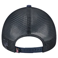 Men's New Era  Navy California Angels Distressed 9FORTY A-Frame Adjustable Trucker Hat