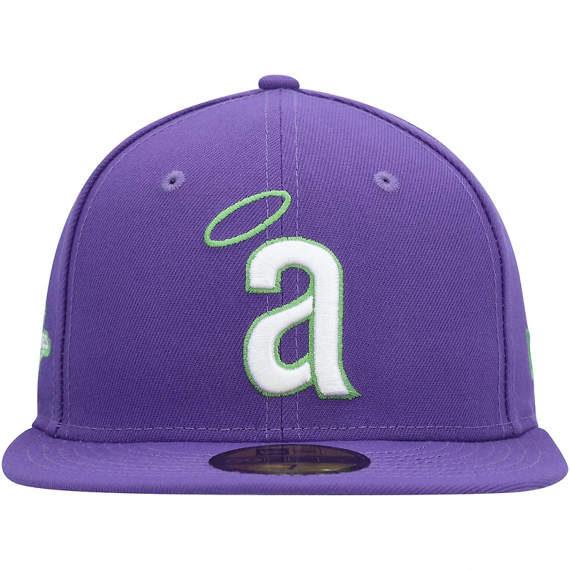 Casquette ajustée 59FIFTY pour homme California Angels Collection Cooperstown Lime Side Patch New Era