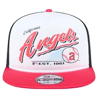 Men's New Era White/Red California Angels Retro Script Trucker 9FIFTY Snapback Hat