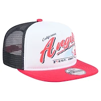 Men's New Era White/Red California Angels Retro Script Trucker 9FIFTY Snapback Hat