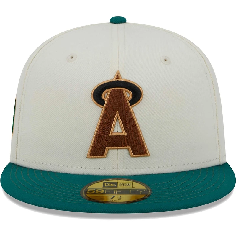 Men's New Era White California Angels Cooperstown Collection Camp 59FIFTY Fitted Hat