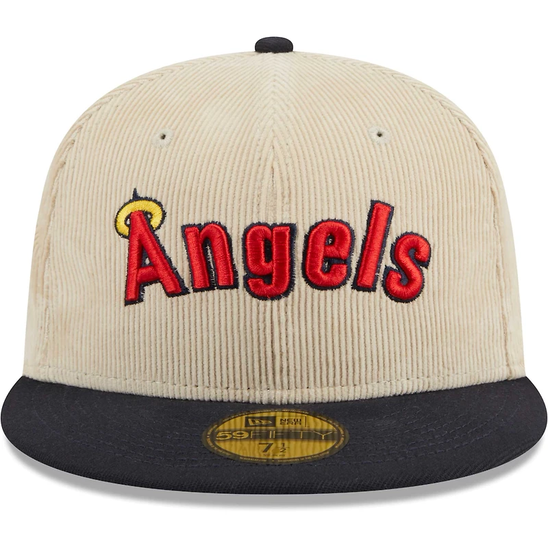 Men's New Era White California Angels Cooperstown Collection Corduroy Classic 59FIFTY Fitted Hat