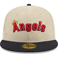 Men's New Era White California Angels Cooperstown Collection Corduroy Classic 59FIFTY Fitted Hat