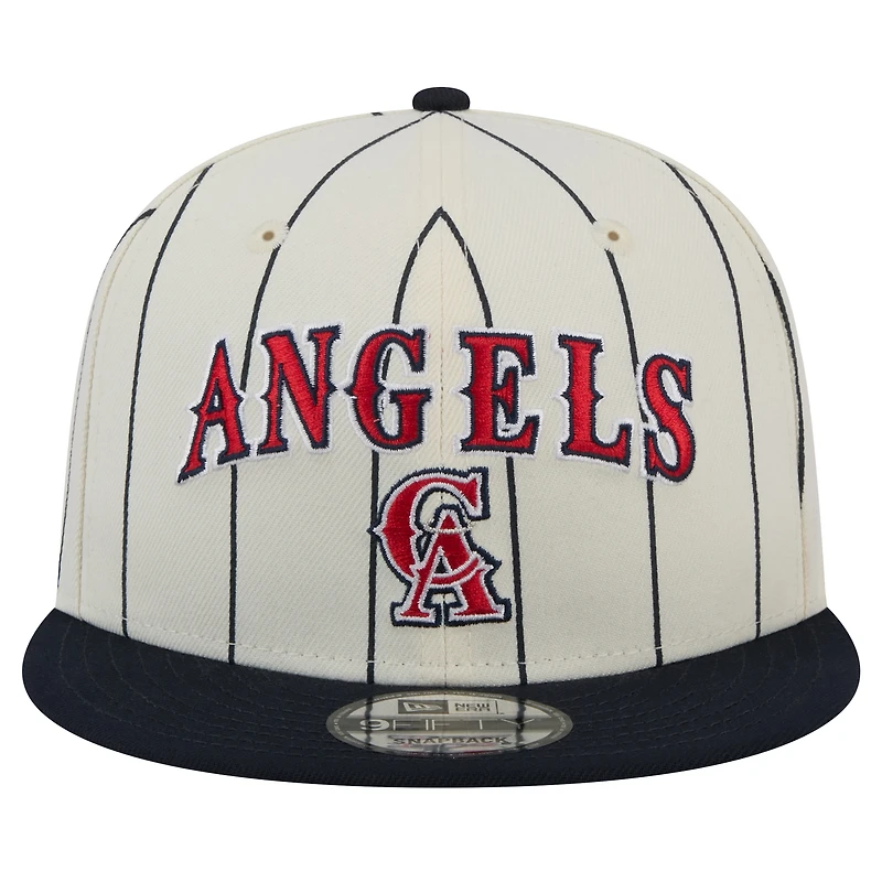 Casquette Snapback à rayures blanches 9FIFTY des California Angels de New Era pour homme
