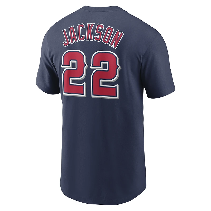 T-shirt Nike Bo Jackson pour homme, bleu marine, California Angels, Cooperstown Collection, nom et numéro