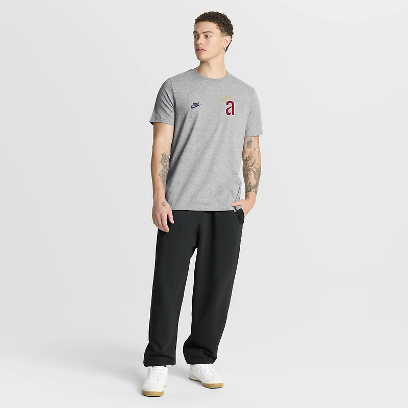 Men's Nike Heather Gray California Angels Cooperstown 2-Hit T-Shirt