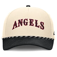 Men's Nike Natural/Black California Angels Cooperstown Collection Rise Adjustable Hat
