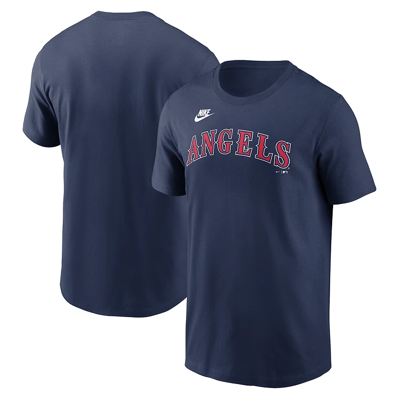 T-shirt Nike bleu marine California Angels Cooperstown Wordmark pour homme