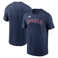 T-shirt Nike bleu marine California Angels Cooperstown Wordmark pour homme