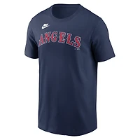 T-shirt Nike bleu marine California Angels Cooperstown Wordmark pour homme
