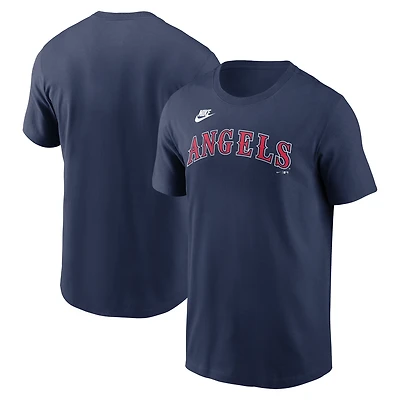 T-shirt Nike bleu marine California Angels Cooperstown Wordmark pour homme