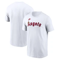 Men's Nike White California Angels Cooperstown Collection Wordmark T-Shirt