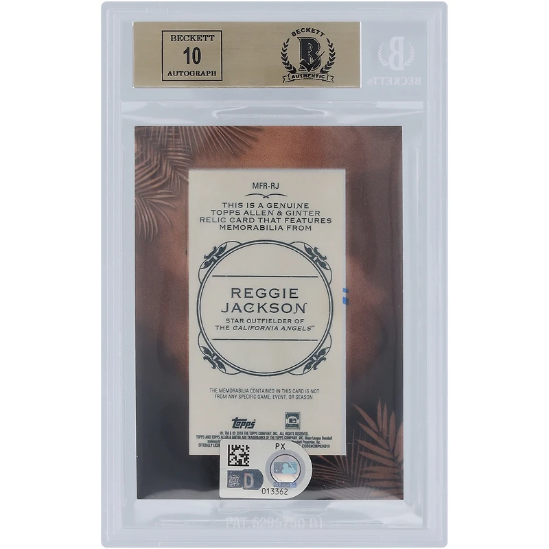 Reggie Jackson California Angels Autographed 2019 Topps Allen & Ginter Mini Framed Jersey Relic #MFR-RJ Beckett Fanatics Witnessed Authenticated /10 Card