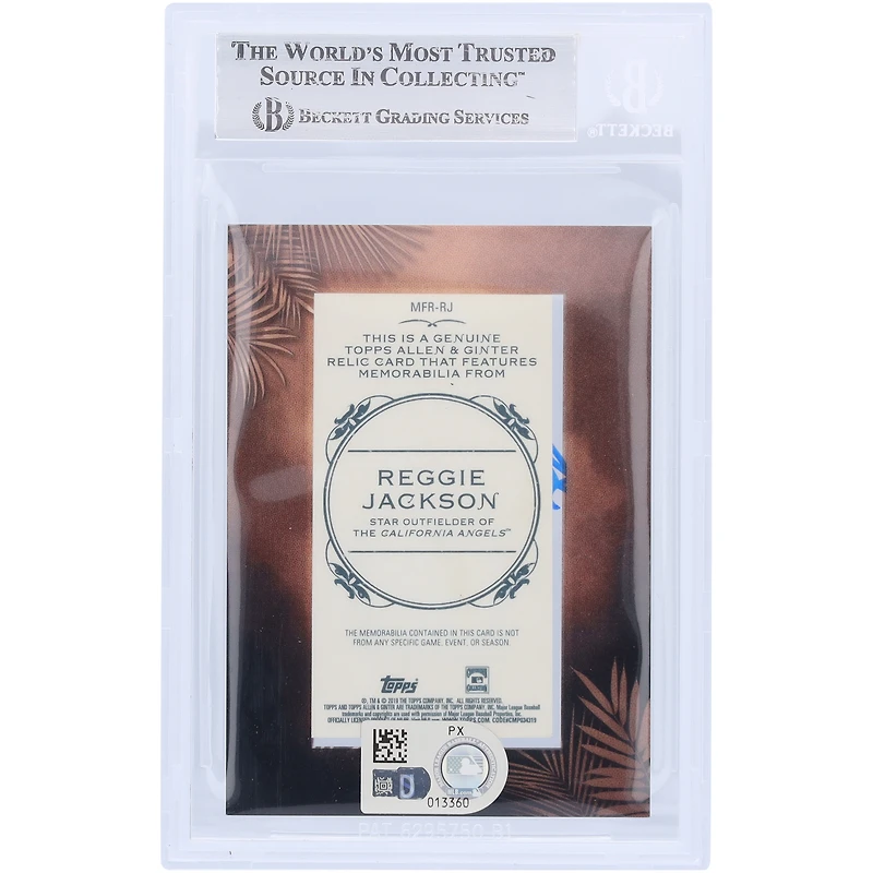 Reggie Jackson California Angels Autographed 2019 Topps Allen & Ginter Mini Framed White Relic #MFR-RJ Beckett Fanatics Witnessed Authenticated Card