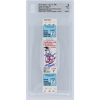 Reggie Jackson California Angels Autographed Final Career Post Season Game Beckett Fanatics Witnessed Authenticated 8/10 Ticket from October 15, 1986 with "Last Post Season Game" Inscription