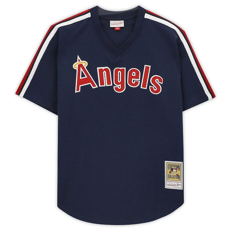 Reggie Jackson Navy California Angels Autographed Mitchell & Ness Cooperstown Collection Replica Batting Practice Jersey with "H.O.F. '93" Inscription