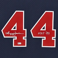 Reggie Jackson Navy California Angels Autographed Mitchell & Ness Cooperstown Collection Replica Batting Practice Jersey with "H.O.F. '93" Inscription