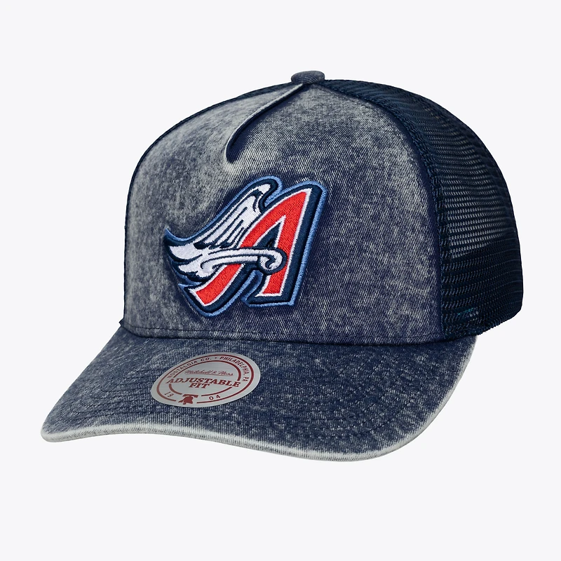 Unisex Mitchell & Ness  Blue California Angels Cooperstown Gameday Adjustable Trucker Hat