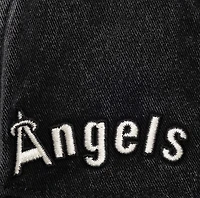 Unisex Mitchell & Ness Cream/Black California Angels Snow Block Pro Crown Adjustable Hat
