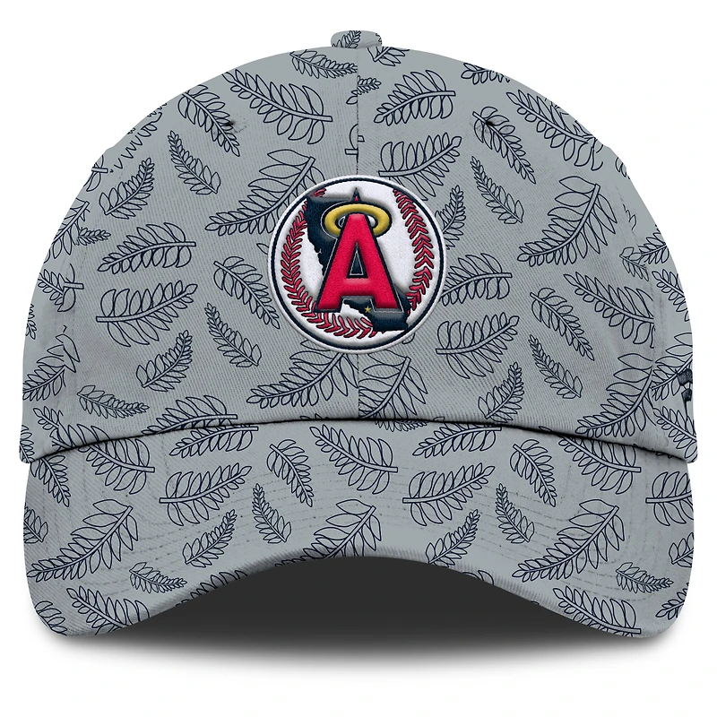 Women's Fanatics  Gray California Angels Cooperstown Collection Shift Adjustable Hat