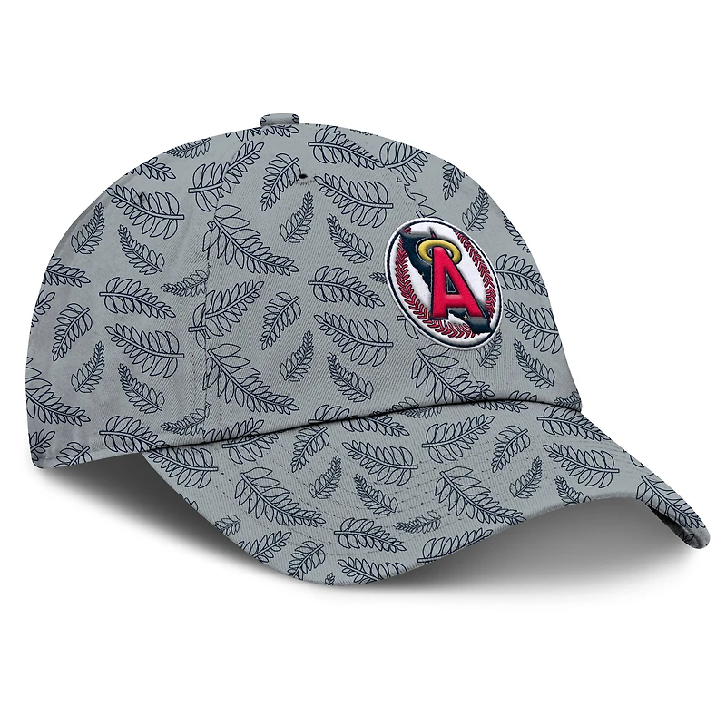 Women's Fanatics  Gray California Angels Cooperstown Collection Shift Adjustable Hat