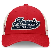 Women's Fanatics Red/Natural California Angels Cooperstown Collection Big Fly Trucker Adjustable Hat