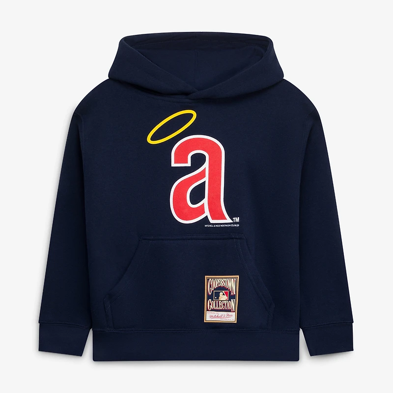 Youth Mitchell & Ness Navy California Angels Retro Logo Hoodie