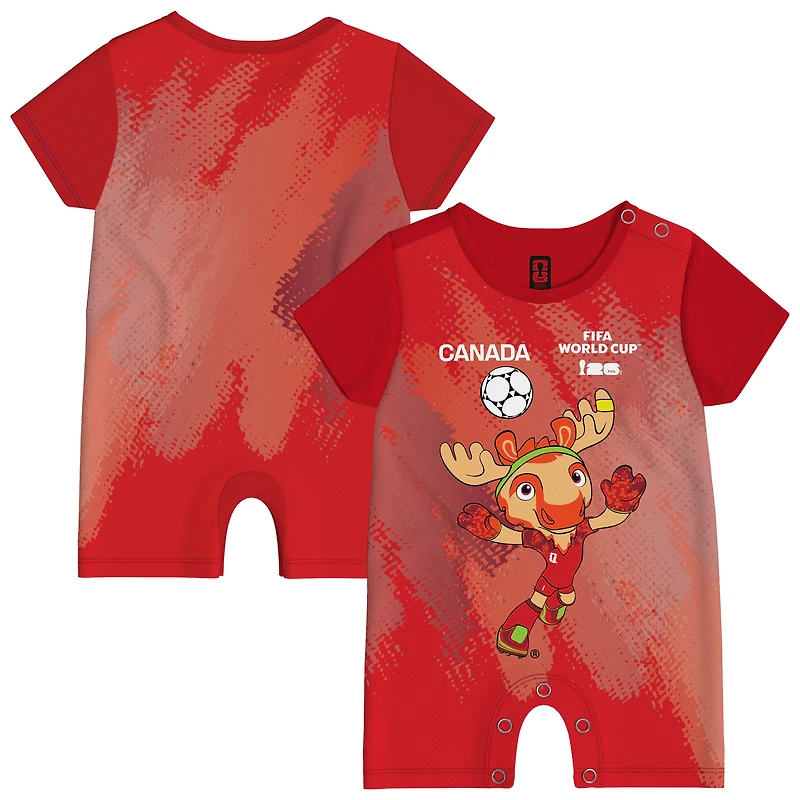 Grenouillère rouge pour bébé Outerstuff, mascotte de la Coupe du Monde FIFA Canada
