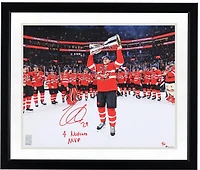 Nathan MacKinnon Canada Autographed 16" x 20" 4 Nations Face-Off Champions Celebration Photograph with "4 Nations MVP" Inscription - Signed in Red Ink - Limited Edition of 10