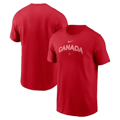 Men's Nike Red Canada Baseball 2026 World Classic Wordmark T-Shirt