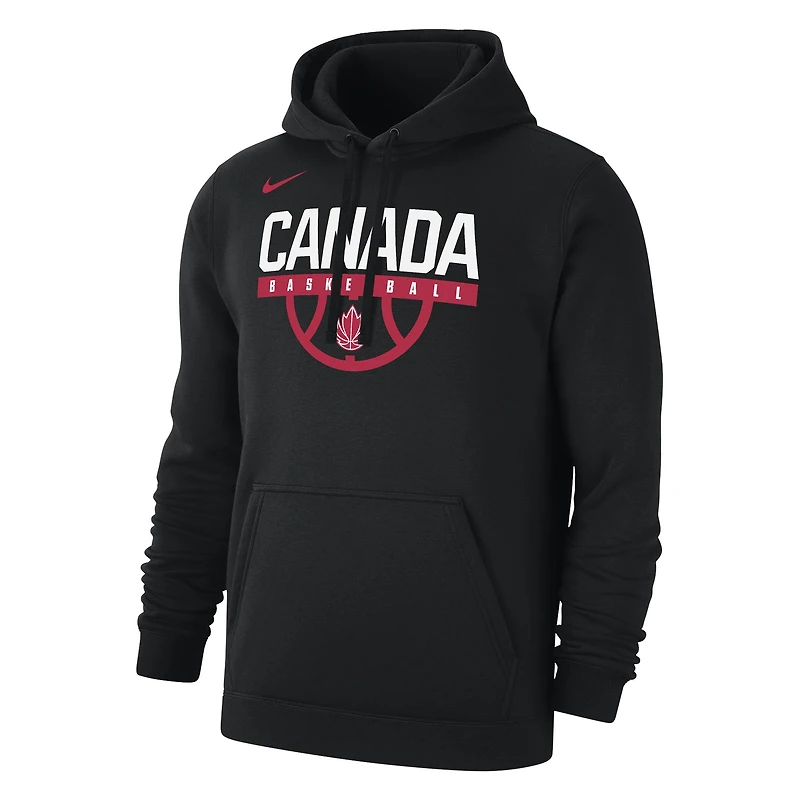 Men's Nike  Black Canada Basketball Club Fleece Pullover Hoodie