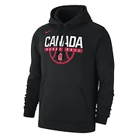 Men's Nike  Black Canada Basketball Club Fleece Pullover Hoodie