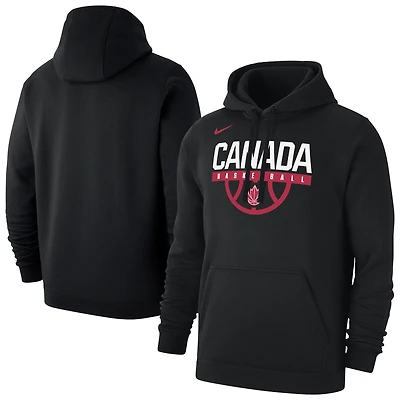 Men's Nike  Black Canada Basketball Club Fleece Pullover Hoodie