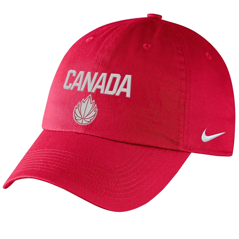 Casquette ajustable Nike Canada Basketball Campus pour homme rouge