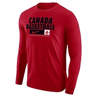 Men's Nike Red Canada Basketball Core Long Sleeve T-Shirt