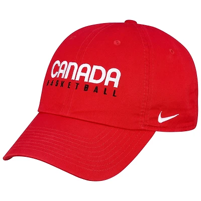 Casquette ajustable classique Nike Canada Basketball Heritage86 pour hommes, rouge