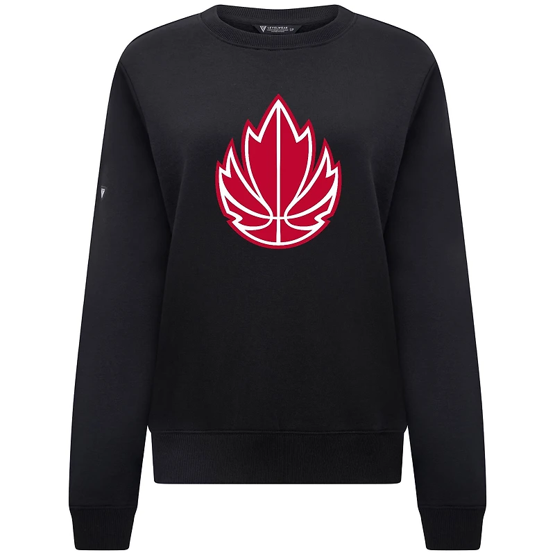 Women's Levelwear Black Canada Basketball Yvette Fleece Sweatshirt