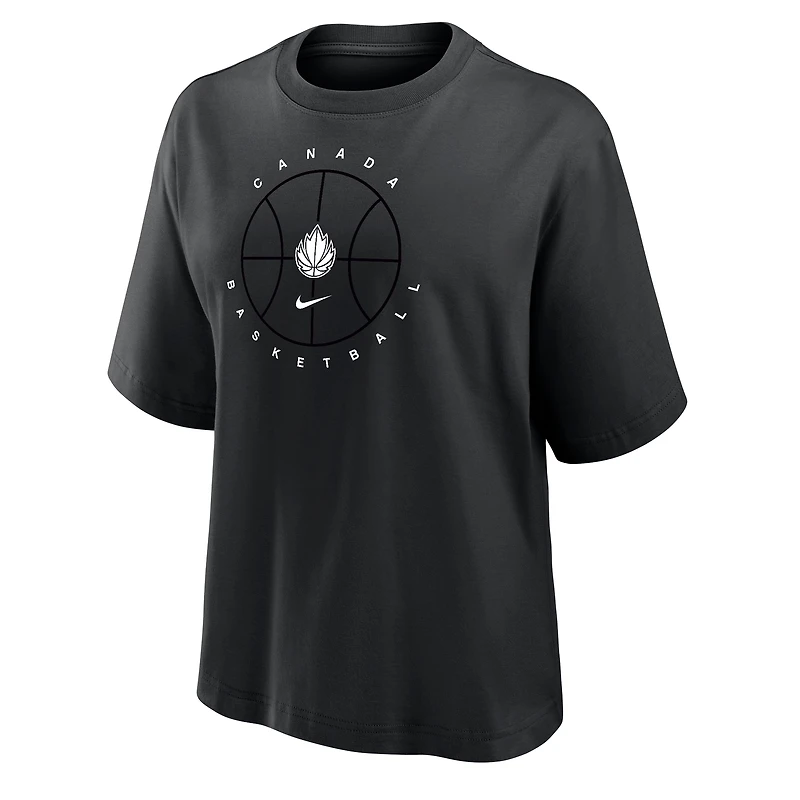Women's Nike  Black Canada Basketball Boxy T-Shirt