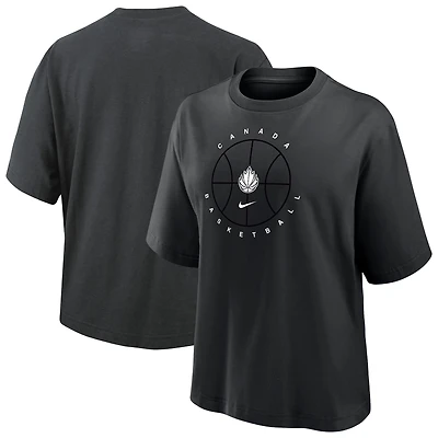 Women's Nike  Black Canada Basketball Boxy T-Shirt