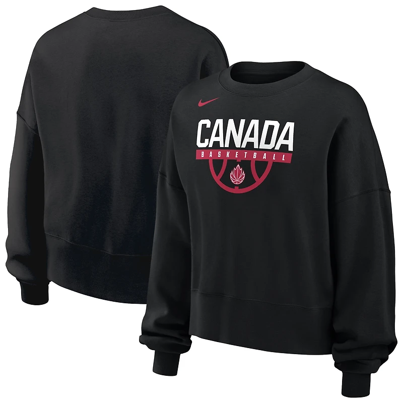 Women's Nike  Black Canada Basketball Phoenix Fleece Pullover Sweatshirt