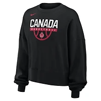Sweat-shirt en molleton Nike noir pour femme, motif Phoenix de basketball du Canada