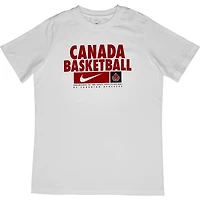 T-shirt d'athlète de base Nike Canada Basketball pour jeunes, blanc