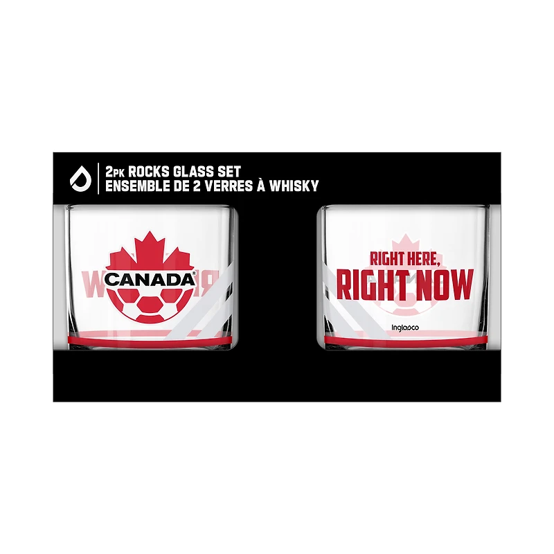 Ensemble de deux verres à whisky Canada Soccer de 295 ml