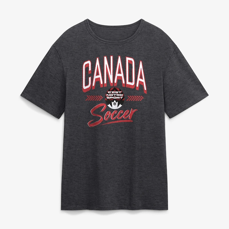 T-shirt rouge de soccer du Canada pour hommes