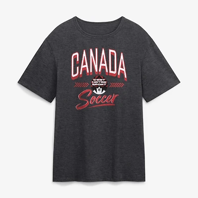 T-shirt rouge de soccer du Canada pour hommes