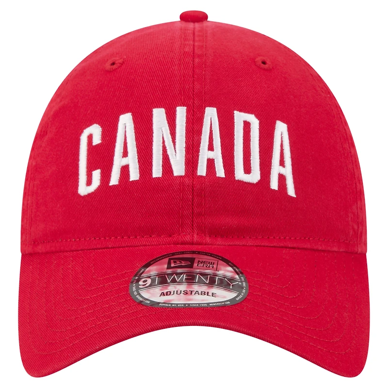 Men's New Era Red Canada Soccer 9TWENTY Country Dad Adjustable Hat