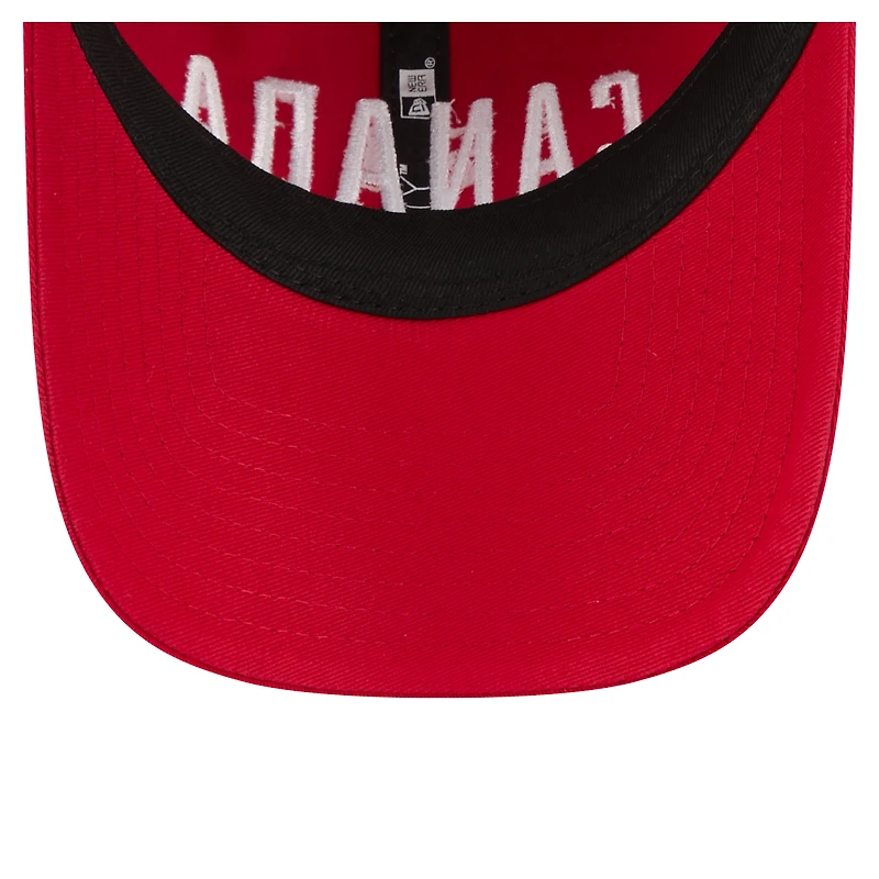 Men's New Era Red Canada Soccer 9TWENTY Country Dad Adjustable Hat